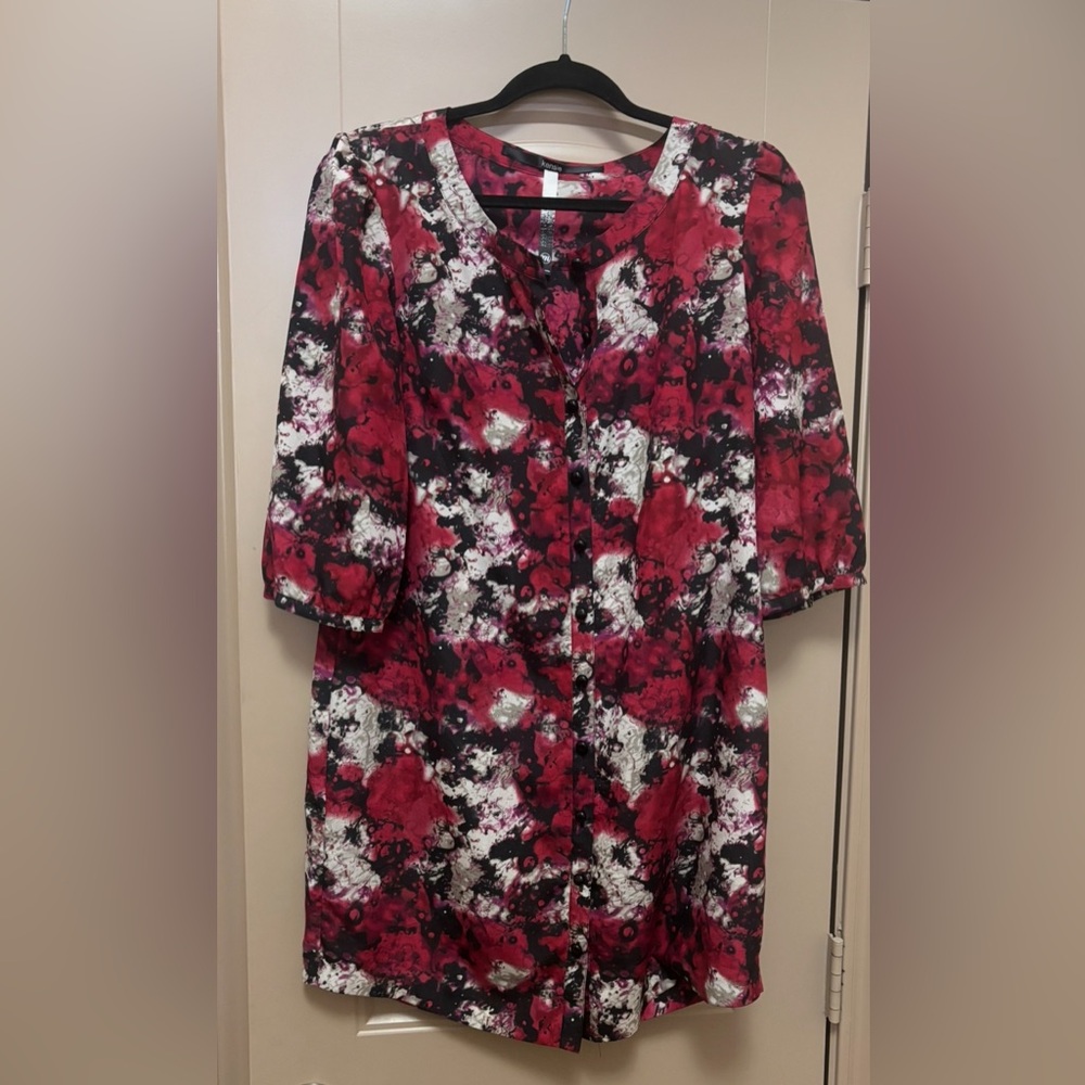 Kensie Red and Black Floral Dress